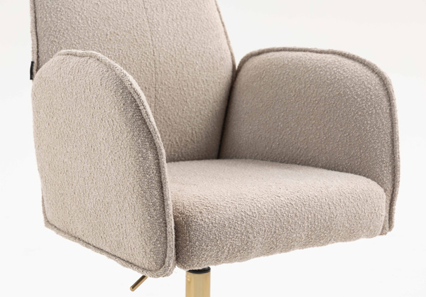 HR280K Scaun Latte Boucle cu Bază Aurie