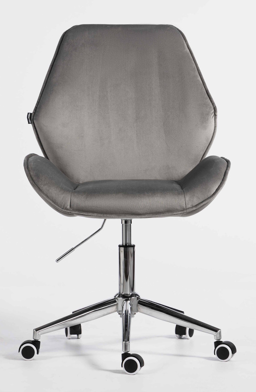 HR350K Scaun Gray din Catifea Bază Cromata