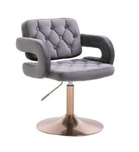 HR8403N Scaun Catifea Grafit Bază Aurie