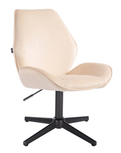 HR350CROSS Scaun Crem din Catifea Bază Neagră