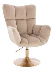 HR650N Latte Catifea Scaun cu Bază Aurie