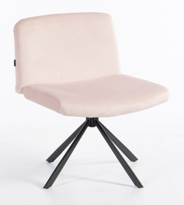 HR150 BAZĂ STEA Scaun Roz Pudra din Catifea cu Bază Neagră
