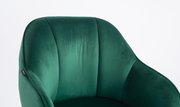 HR2055W Scaun Verde din Catifea cu Bază Cromata