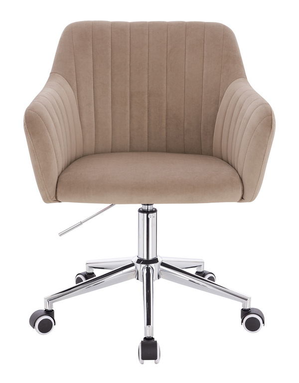 HR190K Scaun Latte din Catifea cu Bază Cromata