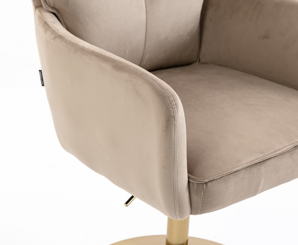 HR250N Scaun Catifea Latte Bază Aurie
