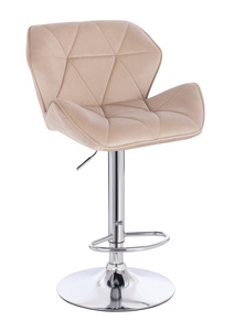 HR111W Scaun Latte Velur Bază Cromata