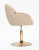 HR2055N Scaun Crem din Piele Ecologica cu Bază Aurie