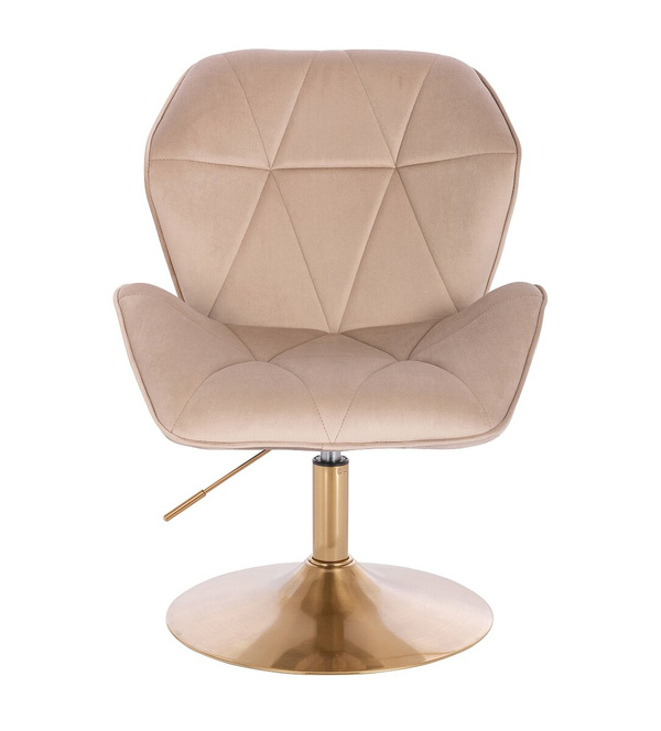 HR212N Scaun Latte Catifea cu Bază Aurie