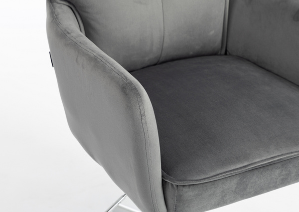 HR250CROSS Scaun Catifea Grafit Bază Cromata