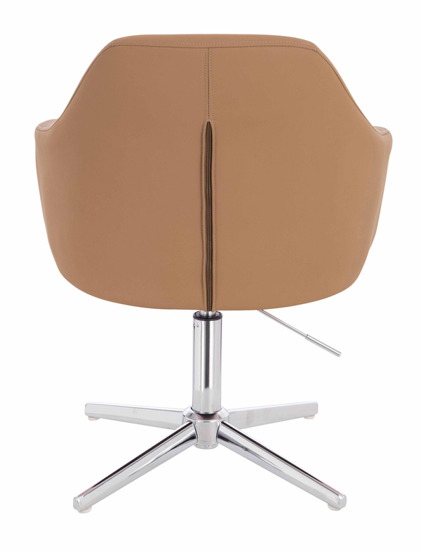 HR831CROSS Scaun Caramel Piele Ecologica Premium Soft cu Bază Cromata