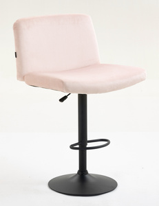 HR150W Scaun Roz Pudra din Catifea cu Bază Neagră