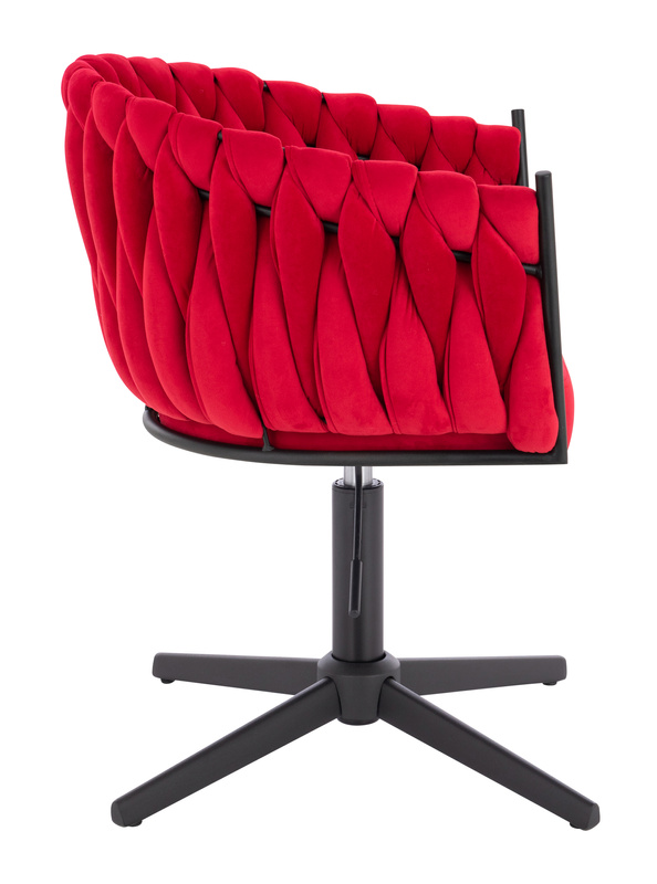 HR750CROSS Scaun Roşu din Catifea cu Bază Neagră