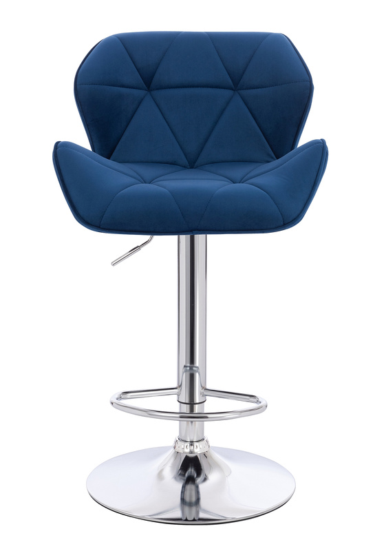 HR111W Scaun Bleumarin Velur Bază Cromata