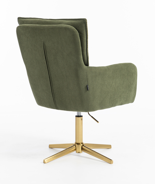 HR250CROSS Scaun Zsályazöld Prémium Kordbársony Bază Aurie