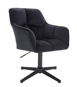 HR550CROSS Scaun Negru Catifea cu Bază Neagră