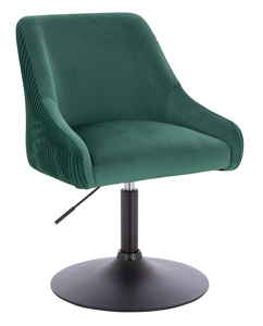 HR920N Scaun Verde din Catifea cu Bază Neagră