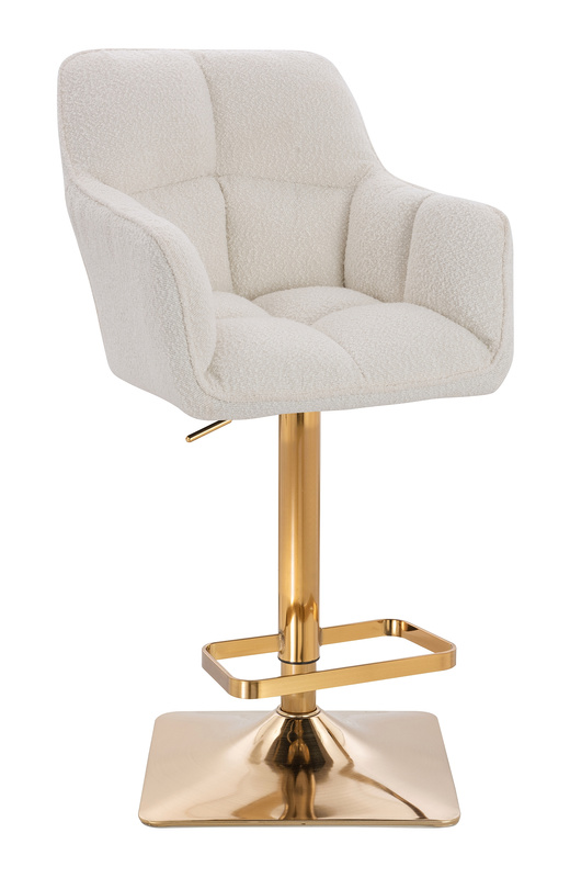 HR550KW Scaun Crem Boucle cu Bază Aurie