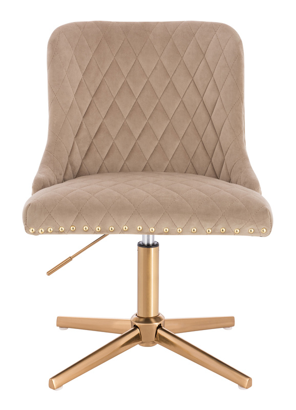 HR940CROSS Scaun Latte din Catifea cu Bază Aurie