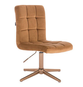 HR7009CROSS Scaun Galben Miere Catifea cu Bază Aurie