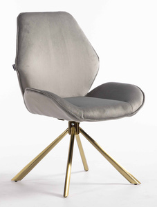 HR350 BAZĂ STEA Scaun Gray din Catifea Bază Aurie