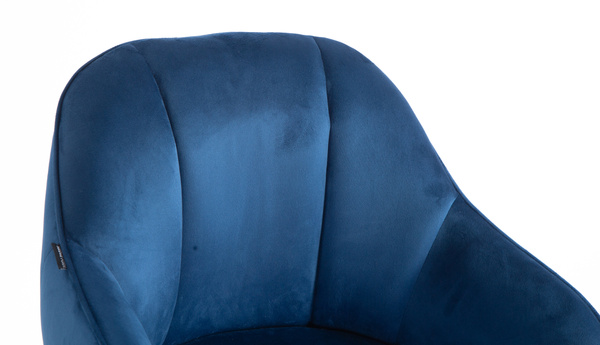 HR2055K Scaun Bleumarin din Catifea cu Bază Cromata