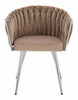 HR750 Scaun cu picioare Cromata Latte din Catifea