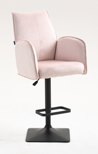 HR280KW Scaun Roz din Catifea cu Bază Neagră