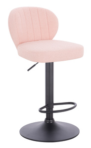HR193W Scaun Roz Pudra Boucle cu Bază Neagră