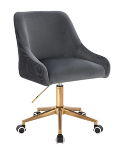 HR920K Scaun Grafit din Catifea cu Bază Aurie