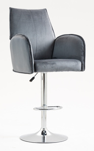 HR280W Scaun Grafit din Catifea cu Bază Cromata