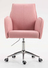 HR280K Scaun Roz Pudra Boucle cu Bază Cromata