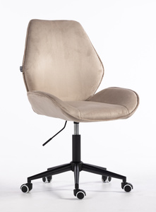 HR350K Scaun Latte din Catifea Bază Neagră