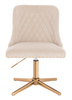 HR940CROSS Scaun Crem din Catifea cu Bază Aurie