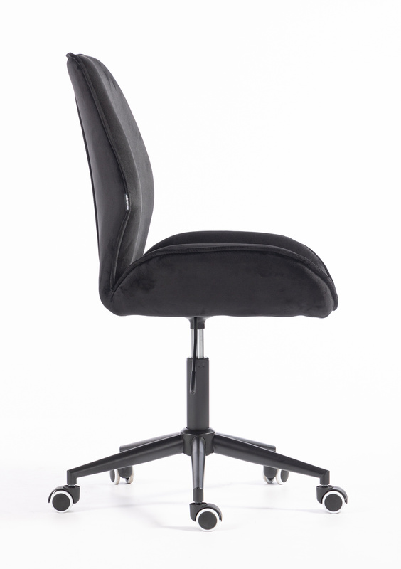 HR350K Scaun Neagră din Catifea Bază Neagră