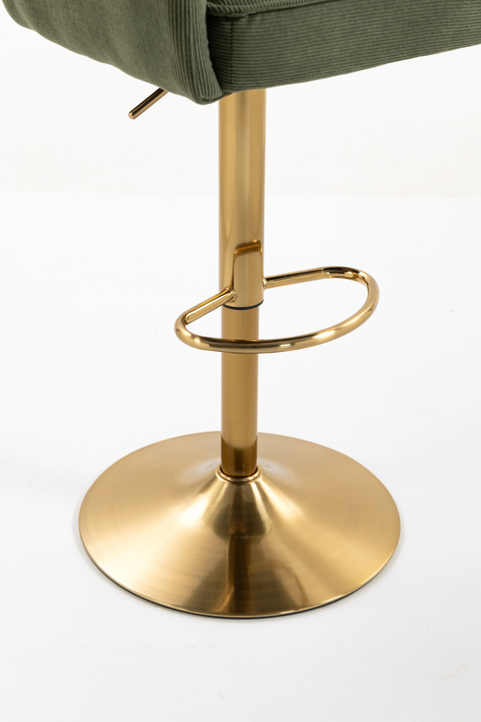 HR250W Scaun Zsályazöld Prémium Kordbársony Bază Aurie