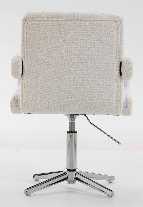 HR8404CROSS Scaun Crem Boucle cu Bază Cromata