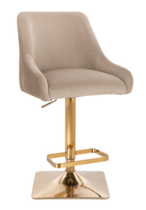 HR920KW Scaun Latte din Catifea cu Bază Aurie