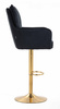 HR250W Scaun Catifea Neagră Bază Aurie