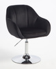 HR2055N Scaun Neagră din Catifea cu Bază Cromata