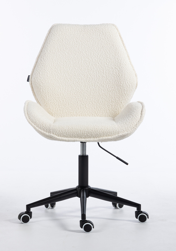 HR350K Scaun Crem din Boucle Bază Neagră