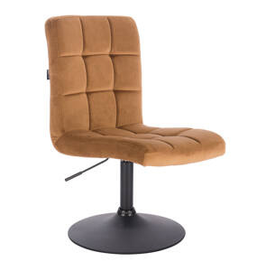 HR7009N Scaun Catifea Galben Miere cu Bază Neagră