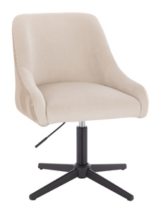 HR920CROSS Scaun Crem din Catifea cu Bază Neagră