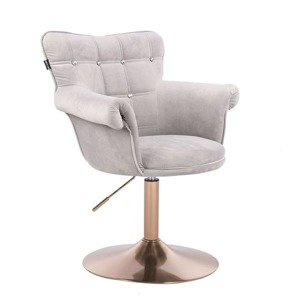 HR804CN scaun Catifea Gri cu Bază Aurie