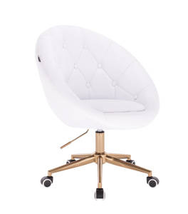 HC8516K Scaun Alb cu Bază Aurie