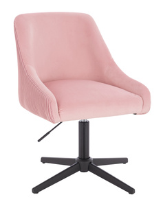 HR920CROSS Scaun Roz Pudra din Catifea cu Bază Neagră