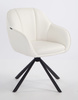 HR2055 BAZĂ STEA Scaun Alb din Piele Ecologica cu Bază Neagră
