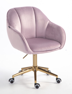 HR2055K Scaun Mov din Catifea cu Bază Aurie