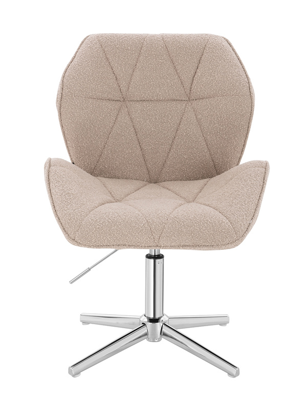 HR212CROSS Scaun Latte Boucle cu Bază Cromata