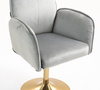HR280N Scaun Gray din Catifea cu Bază Aurie