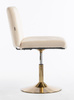 HR150N Scaun Crem din Catifea cu Bază Aurie